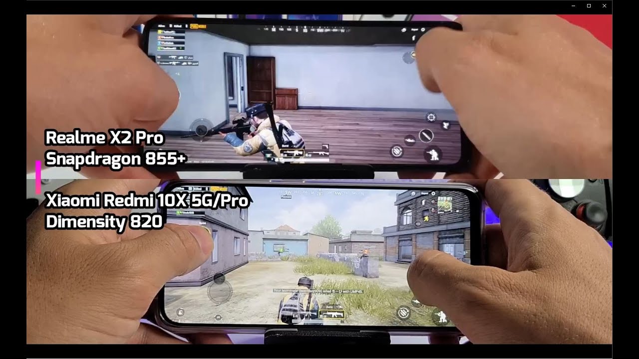 Dimensity 820 vs Snapdragon 855 Plus Speed test/Gaming comparison! PUBG/Redmi 10X vs Realme X2 Pro