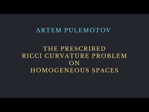 Artem Pulemotov -- The prescribed Ricci curvature problem on homogenous spaces