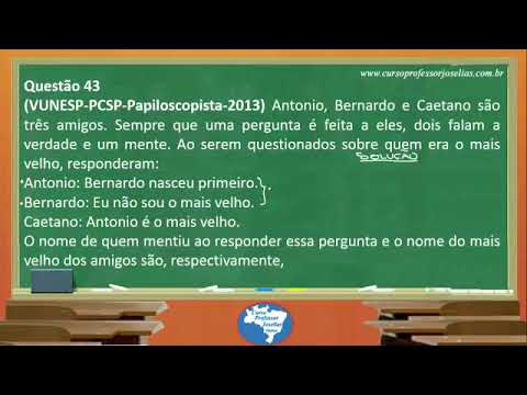 QUESTÃO 43   LÓGICA   VUNESP