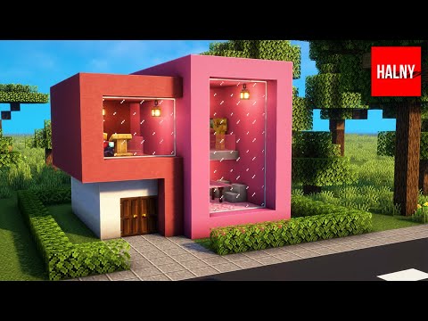 Minecraft pink modern house - Tutorial