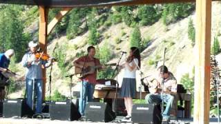 Mighty Squirrel, w/ twin fiddles, play @ 2009 Kootenai River Bluegrass Festival in Montana