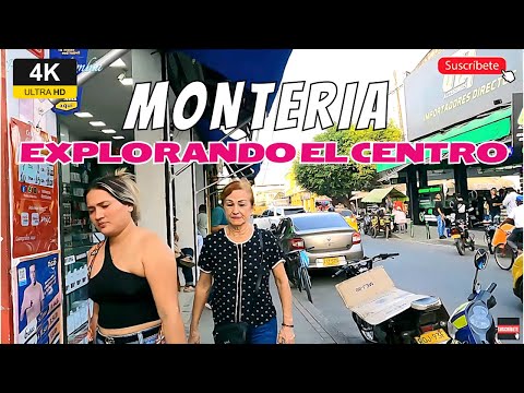 Col. Walk Tour Monteria Cordoba Atardeciendo Recorrido a Pie por el Centro walking | COLOMBIA 4K