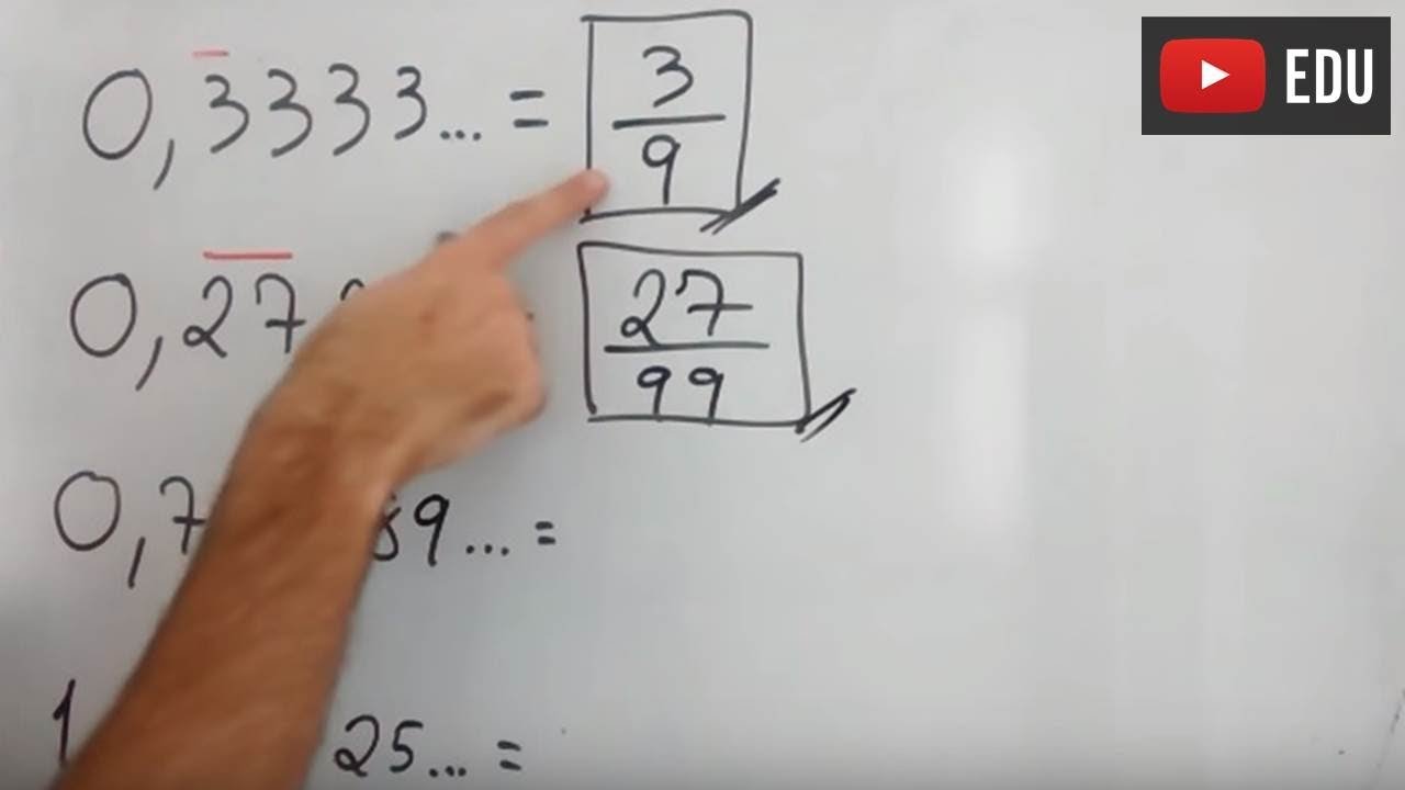 Transformar Dízima Periódica Simples em Fração.