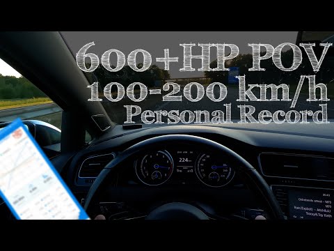 My fastest 100-200 Km/h in the 600HP + Golf R / Dragy GPS / 2 Runs / Specs on Runs / POV / 4K / CWS