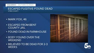 Escaped Bent County prisoner found dead in rural Otero County