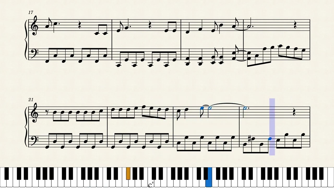 勝手にしやがれ/沢田研二（初級ピアノ楽譜）