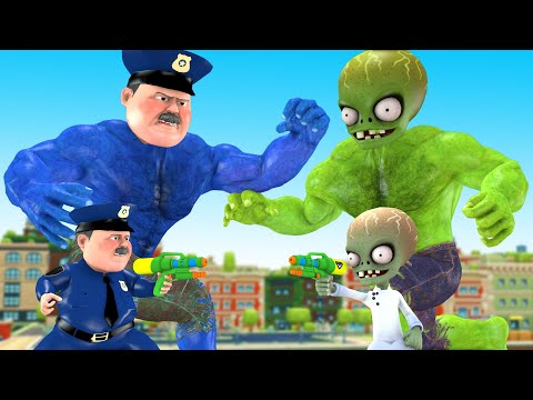 Police Hero Brave protect Bank vs Giant zomboss Attack - Scary Teacher 3D Funny Animation