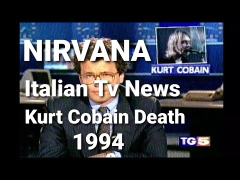 Nirvana - Servizio sulla morte di Kurt Cobain, TG5, Italy, 8 apr 1994, Death of Kurt on News TV
