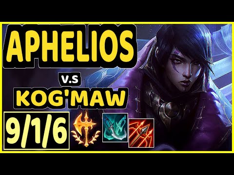 KOBBE (APHELIOS) vs KOG'MAW - 9/1/6 KDA BOTTOM ADC GAMEPLAY - EUW Ranked GRANDMASTER
