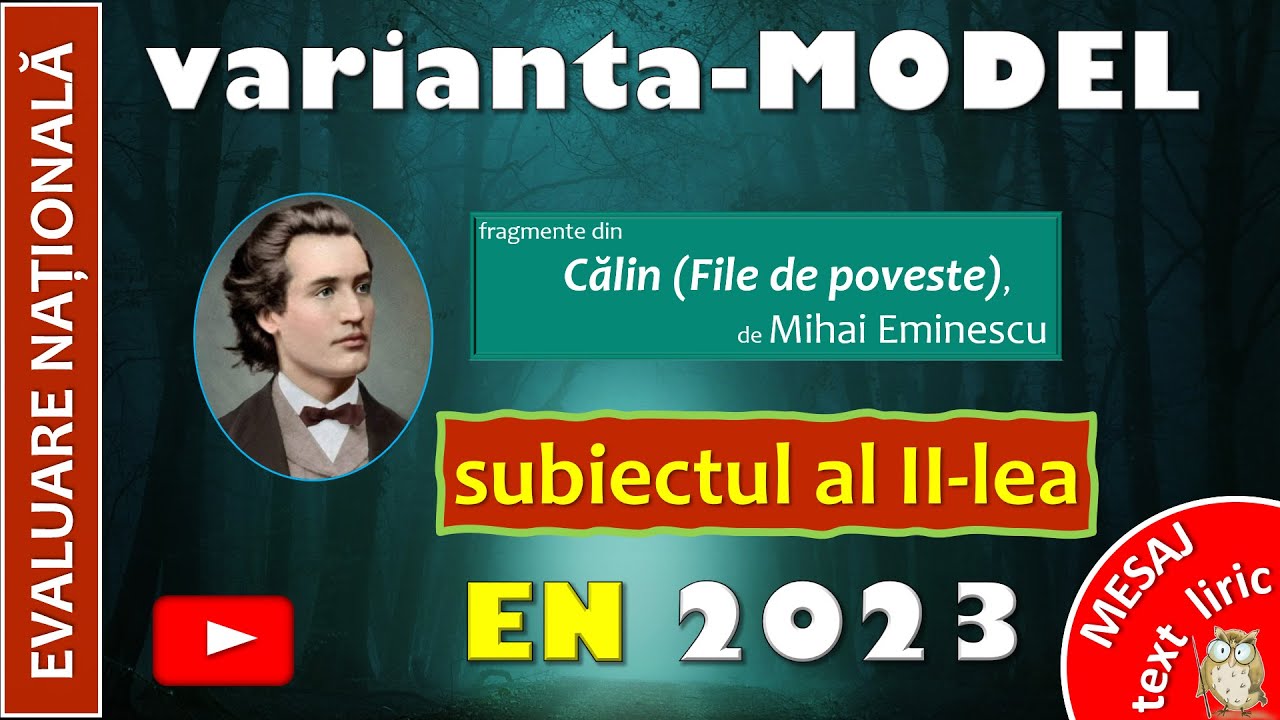 Varianta MODEL EN 2023 - C?lin (File de poveste), de Mihai Eminescu