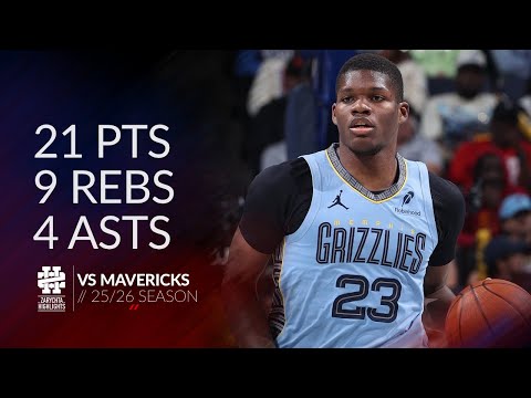 Cedric Coward 21 pts 9 rebs 4 asts vs Mavericks 25/26 season