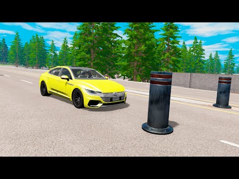 Volkswagen Arteon vs Bollards – BeamNG.Drive