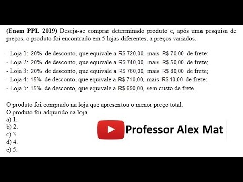 (Enem PPL 2019) - Matemática Financeira e Porcentagem -  Deseja-se comprar determinado produto e,