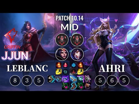 GRF jjun LeBlanc vs Ahri Mid - KR Patch 10.14