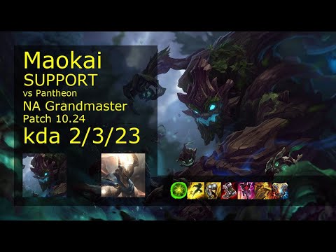Maokai Support vs Pantheon - NA Grandmaster 2/3/23 Patch 10.24 Gameplay