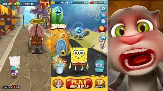 Talking Tom Gold Run Angela Spongebob Squrepants funny cat TOM