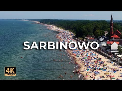 Sarbinowo – mnóstwo osób na plaży! Zobacz Sarbinowo z lotu ptaka! | Lato 2025 [4K]
