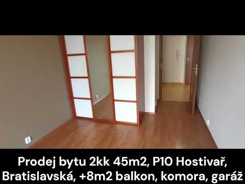 Prohlídka bytu - Prodej bytu 2kk 45m2, P10 Hostivař, ul. Bratislavská, 8m2 balkon, komora 2m2, garáž