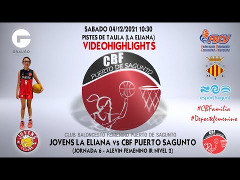 Videohighlights Jovens La Eliana - Alevín A Graugo CBF Puerto Sagunto (J6 LIGA 21-22)