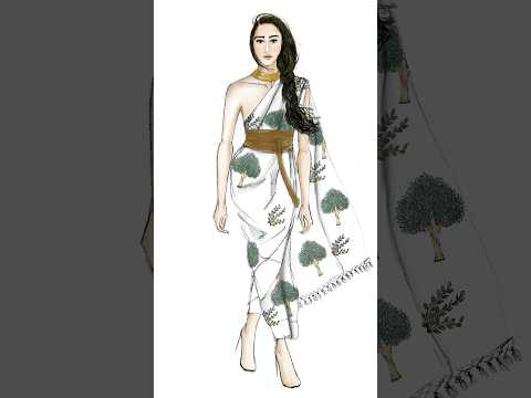 saree draping illustration #procreate #art #steps #tutorial #digitalart #knowledge #style #look #yt