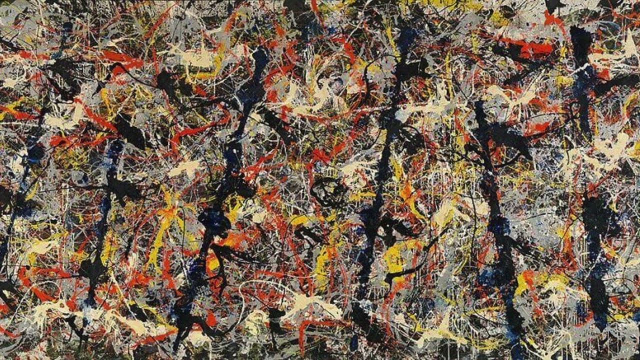 Pollock Blue Poles 4K Modern Art Painting TV Art Background Screensaver Wallpaper