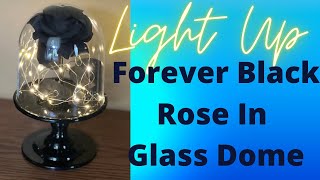 DIY FOREVER BLACK ROSE IN GLASS DOME / Daisy dhey