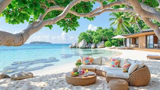 Tranquil Beach Villa Escape Jazz | Soft Piano Jazz and Clear Morning Tides for Relaxation