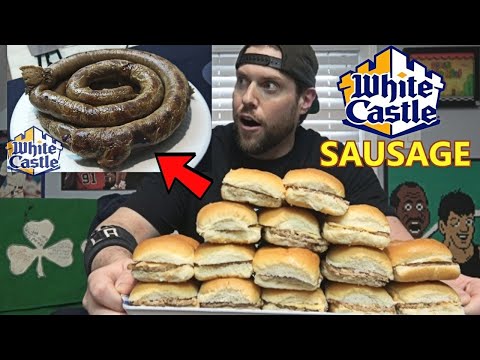 Turning A White Castle "CRAVE CASE" (30 Sliders) Into A Giant 4,500 Calorie Sausage Wheel | LA BEAST