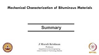 Summary - Mechanical Characterization of Bituminous