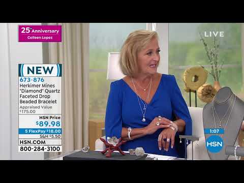 Herkimer Mines "Diamond" Quartz Faceted Drop Beaded Line...