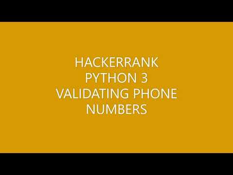 Hackerrank Python 3 Validating Phone Numbers