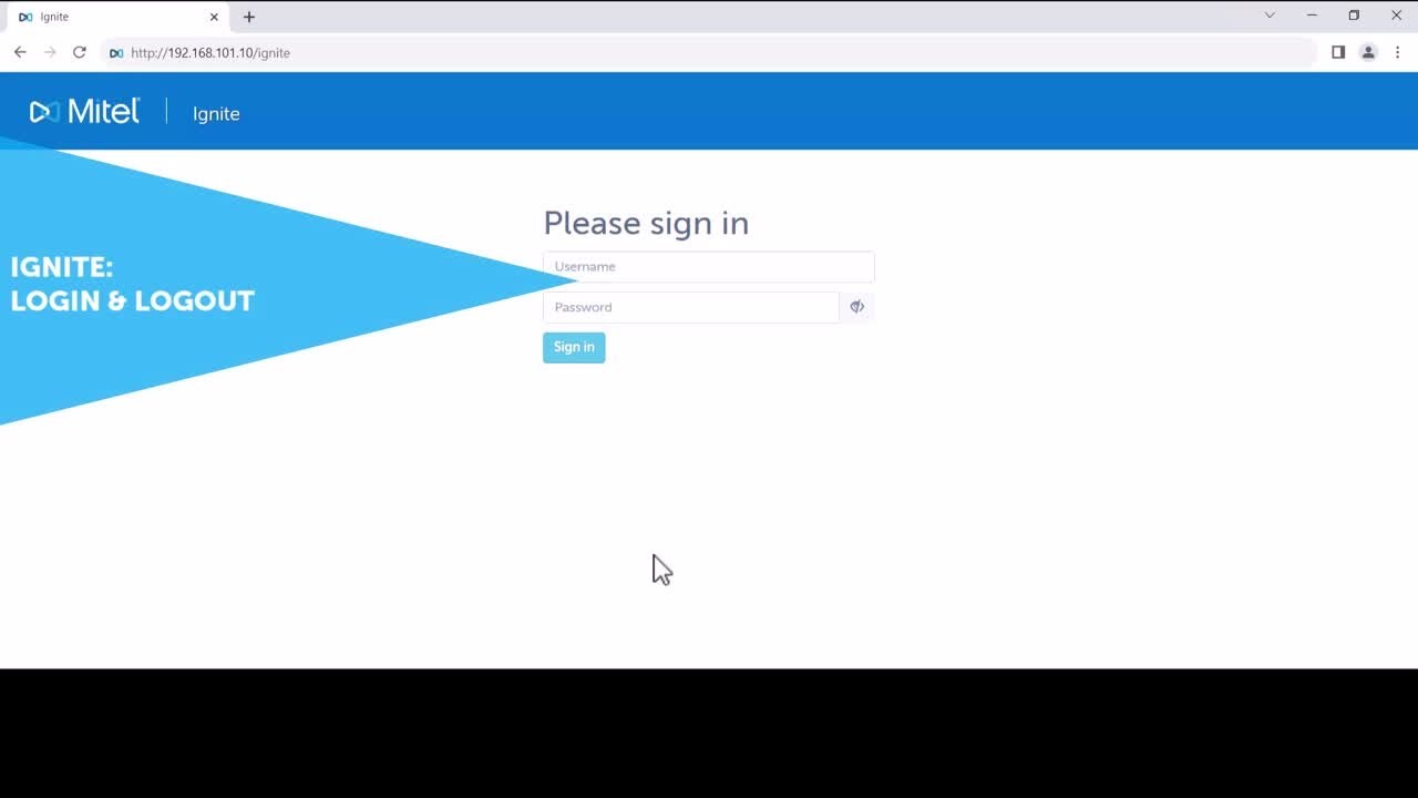 Ignite: Login and Logout: MiContact Center Business