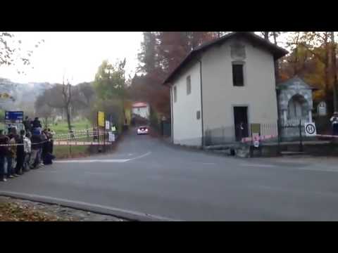 F1 driver Robert Kubica takes a quick corner in the Rally di Como in Italy