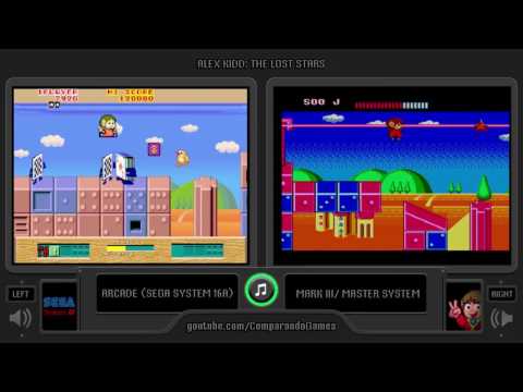 Alex Kidd: The Lost Stars (Arcade vs Master System) Side by Side Comparison