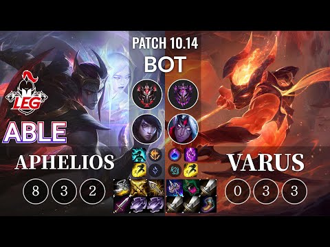 LEG Able Aphelios vs Varus Bot - KR Patch 10.14