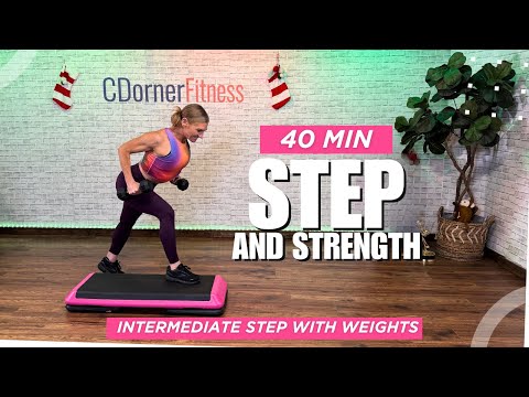 🔥 40 Min Step & Sculpt: Cardio + Full-Body Workout 🔥 Step Aerobics with weights