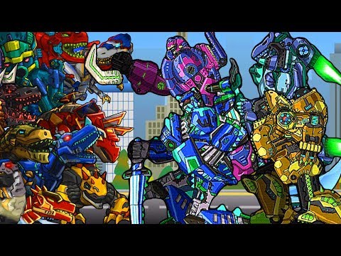 Humanoid Robots VS Dinosaurs | Dino Robot Battle Arena - Full Game Play