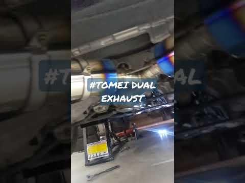 G35 coupe titanium Tomei dual exhaust & dual resonated titanium y-pipe. Stock cats, intake, headers