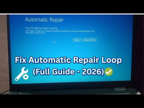 Your PC did not start Correctly | Fix Automatic Repair Loop in Windows 11/10 (✅Full Guide - 2026)
