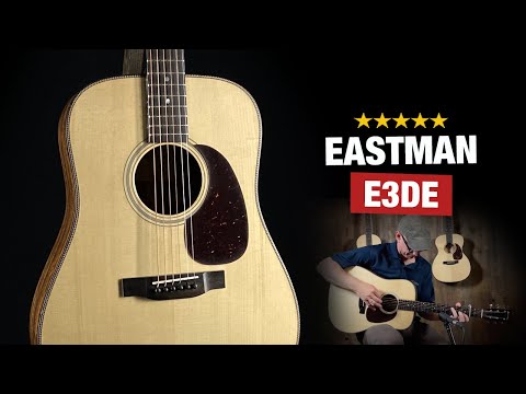 Eastman E3DE Dreadnought Acoustic Electric Guitar w/Gig Bag image 13