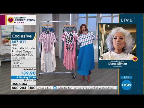 DG2 by Diane Gilman Dramatic HiLow Printed Crepe Colorbl...