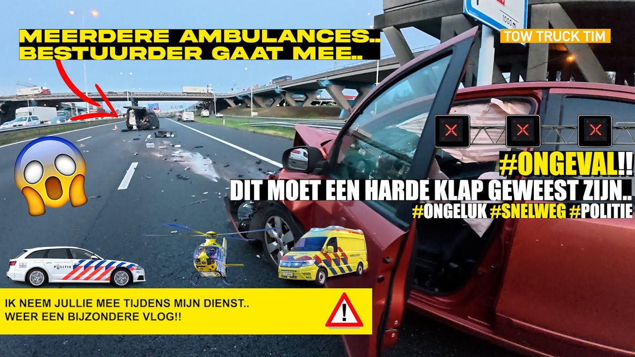 🚨Auto klapt met 80km/h in een stilstaand busje 🚨