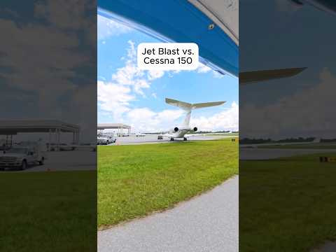 Jet blast vs. Cessna 150 #airplane #aviation #pilot