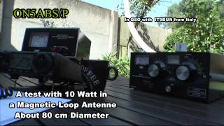 preview picture of video 'ON5ABS Magnetic Loop with QRP on 20 mtr'