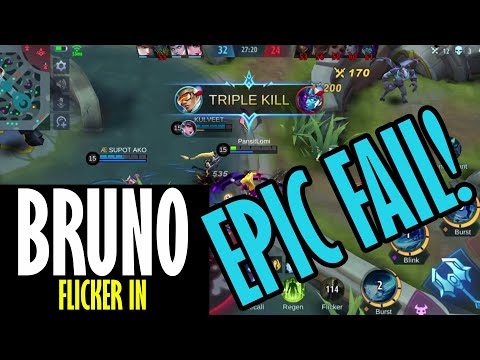 BRUNO FLICKER IN EPIC FAIL | MOBILE LEGENDS