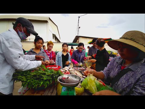 Real Food For Sales In Front Of Toy Factory In Cambodia - Workers Buy Foods For Their Dinner