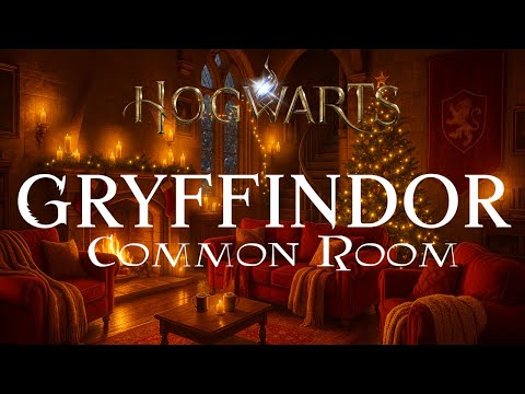 Gryffindor Common Room and Hogwarts Christmas | Harry Potter Music & Ambience