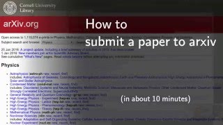 How to submit a paper to arxiv