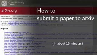 How to submit a paper to arxiv
