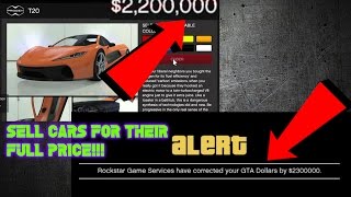 GTA 5 ONLINE SELL CARS FOR THE PRICE YOU BOUGHT THEM FOR!!!